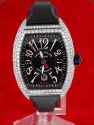 Franck Muller 15 CT Diamond Black Conquistador King Watch 8005 K SC NR