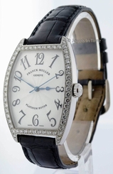 Franck Muller Mens Curvex 18k White Gold & Diamonds Automatic Papers 2852 SC DP