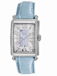 Gevril Womens 7247NEB Avenue of Americas Mini Wesselton Diamond Leather Watch