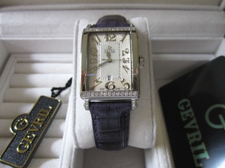 Gevril Women's 7249NT Avenue of Americas Mini 32mm Case White Diamond Watch