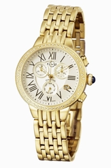 GV2 by Gevril Women's 9131 Astor Chronograph Diamond MOP Yellow Gold IP Watch