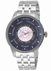 Gevril Men's 2000B Columbus Circle Automatic Luminous Stainless Steel Watch