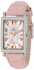 Gevril Women's 7248RL Avenue of Americas Mini Diamond Pink Leather Watch