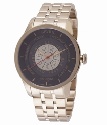 Gevril Men's Columbus Circle Watch 2007B Automatic Gold IP Steel