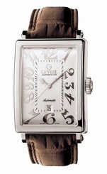 Gevril Men's 5000 Avenue of Americas Automatic Date Brown Leather Watch