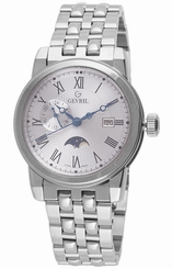 Gevril Men's Cortland Watch 2526 Silver Dial Polished Stainless Steel Date