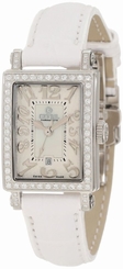 Gevril Women's 8249NL Super Mini White MOP Dial Diamonds Date Watch