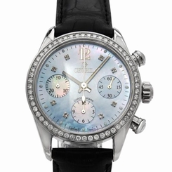 Gevril Women's 2919 Lafayette Automatic Chrono Date 58 DIAMONDS Leather Watch
