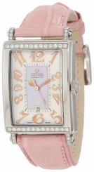 Gevril Women's 7248RT Avenue of Americas Mini MOP Dial Diamonds Date Watch