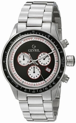 Gevril Men's A2114 Tribeca Chronograph Luminous Stainless Steel Date Wristwatch
