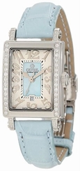 Gevril Women's 8247NE Avenue Of Americas Super Mini Diamond Leather Date Watch