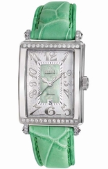 Gevril Women's 6206NT Glamour Automatic Diamonds Green MOP Dial Date Watch