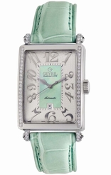Gevril Women's 6206NE Glamour Automatic Diamond Green MOP Dial Date Watch