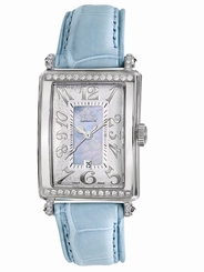 Gevril Women's 7247NT Avenue of Americas Mini Diamonds Blue MOP Dial Date Watch