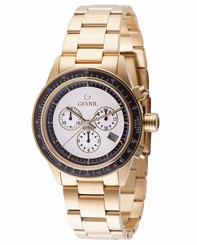 Gevril Men's A2115 Tribeca Chronograph Luminous Gold IP Steel Date Wristwatch