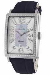 Gevril Women's 6207NL Glamour Automatic Diamond Blue MOP Dial Date Watch