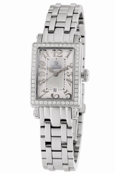 Gevril Women's 7249NLB Avenue of Americas Mini Diamond MOP Dial Steel Wristwatch