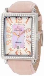 Gevril Women's 6208RL Glamour Automatic Diamonds Pink MOP Dial Date Watch