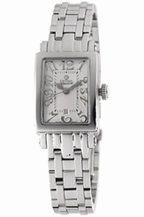 Gevril Women's 8040NB Super Mini White Dial Stainless Steel Date Wristwatch