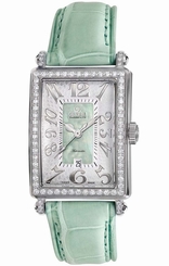 Gevril Women's 6206NL Glamour Automatic Diamond Green Leather Wristwatch.