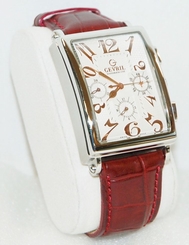 NEW Gevril 5015 Mens Avenue of Americas Automatic Chronograph Analog Red Watch
