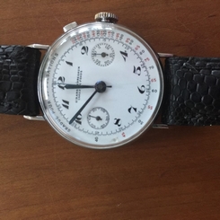 Girard Perregaux chronograph Doctors wrist watch porcelain dial 1930/1940