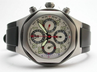 GIRARD PERREGAUX LAUREATO 80180C 44MM STAINLESS STEEL BLACK RUBBER MENS WATCH