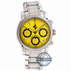 Girard Perregaux Ferrari 8020 Auto 38mm Yellow Dial Mens Bracelet Watch Chrono