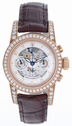 Girard-Perregaux Skeleton Chronograph 18k Rose Gold Diamond Ladies Watch 8046