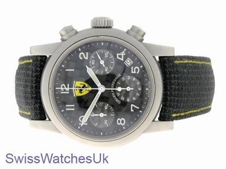 GIRARD PERREAGUX FERRARI STAINLESS STEEL MENS WATCH LIMITED EDITION BLACK CARBON