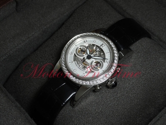 Girard Perregaux S/S 32mm Diamond Bezel Skeleton Dial Chrono 80440D11A151-BK6A