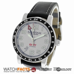 Authentic New Graham Silverstone GMT Automatic 2TZAS.S01A Date Silver Dial Watch