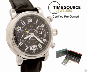  Graham Silverstone Chronograph Stainless Automatic 25195 Box & Papers Watch