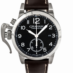 Graham Chronofighter 1965 Europe 42mm Black Auto Strap Mens Watch 2CXAS.B01A.L23