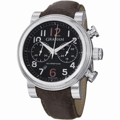 GRAHAM MEN'S 47MM BROWN CALFSKIN BAND STEEL CASE AUTOMATIC WATCH 2BLFS.B36A