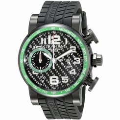GRAHAM MEN'S 44MM BLACK RUBBER BAND STEEL CASE AUTOMATIC WATCH 2SAAB.B02A
