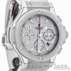 Hublot Big Bang White Ceramic Ref. 342 Automatic Chronograph Watch Rubber Strap