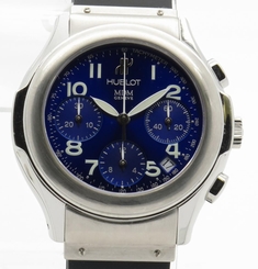 Hublot MDM Ref. 1810.1 Stainless Steel Chronograph Automatic Blue Dial Watch