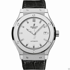 Hublot Classic Fusion Titanium 511.nx.2610.lr 45mm White Dial NEW Ret: $8,400