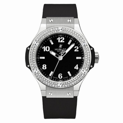 NEW Hublot Big Bang Black Dial Diamond Black Rubber Watch 361.SX.1270.RX.1104