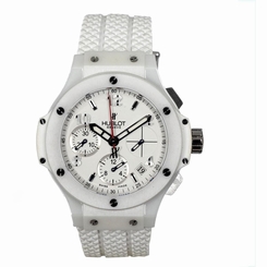 HUBLOT WOMEN'S BIG BANG 39MM SILICONE BAND AUTOMATIC ANALOG WATCH HUBLOT WHITE