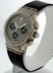 Hublot Chronograph ALL DIAMOND $71,500.00 LIMITED 18k White Gold 36mm watch.