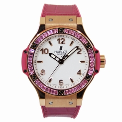 HUBLOT TUTTI FRUTTI BIG BANG 18K ROSE GOLD FACTORY SET PINK SAPPHIRE BAGUETTE