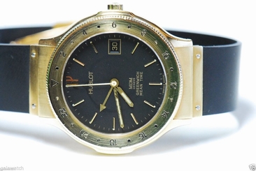 Hublot 15610 3- 2 TIMES ZONE MDM,18K Gold Automatic Mov. Great investment,Gold