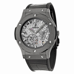 Hublot Classic Fusion Skeleton Dial Black Ceramic Black Leather Automatic Mens 845960059633