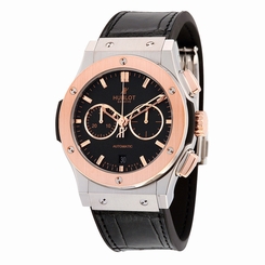 Hublot Classic Fusion Chronongraph Automatic Black Dial Black Leather Mens