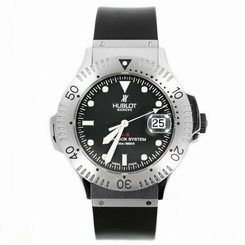 HUBLOT GENEVE SUBAQUANEUS S-II 1951.1 RUBBER BAND SS CASE AUTOMATIC MENS WATCH