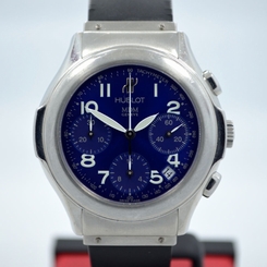 Hublot MDM 1810.1 Blue Steel Chronograph Automatic Date Wristwatch