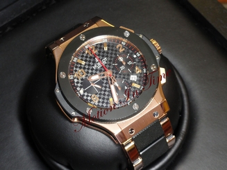 Hublot Big Bang Rose Gold & Black Ceramic on Bracelet 44.5mm REF# 301.PB.131.PB