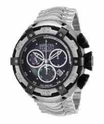 Invicta 21344 Men's Bolt Reserve Chronograph SS Black MOP Dial Black Accents